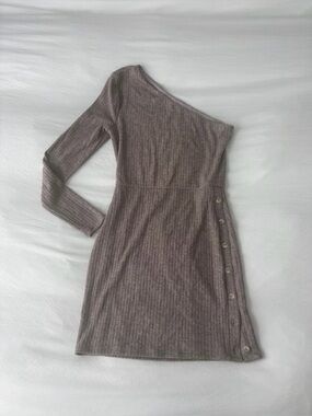 Lovers and Friends Ribbed One Shoulder Mini Dress